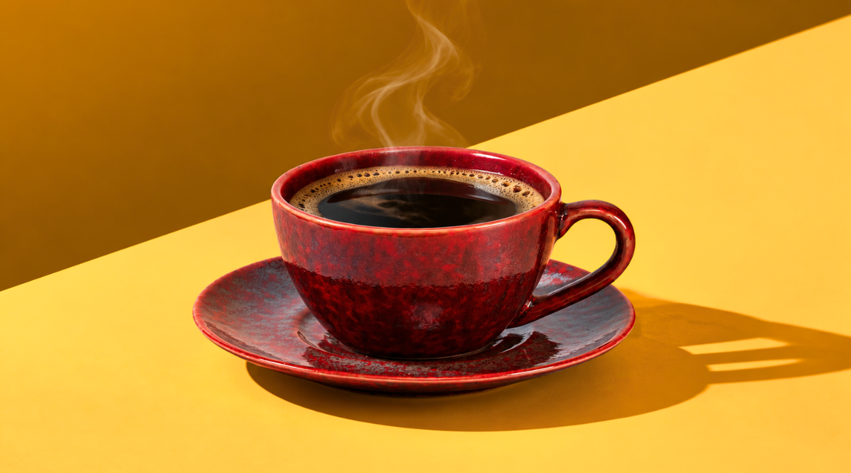 LECTOR Homura Reactive Fire-Glaze Porcelain Cup & Saucer (Red)