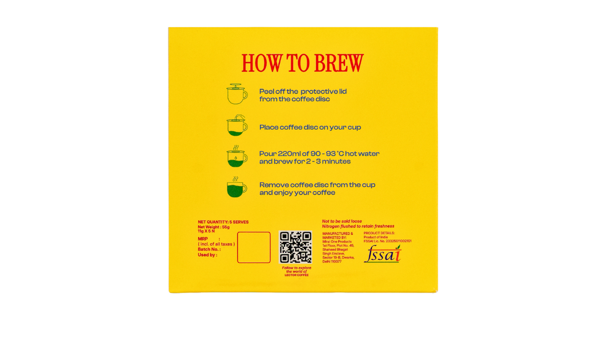 The Lazy Dog packaging, sachets and brewing instructions