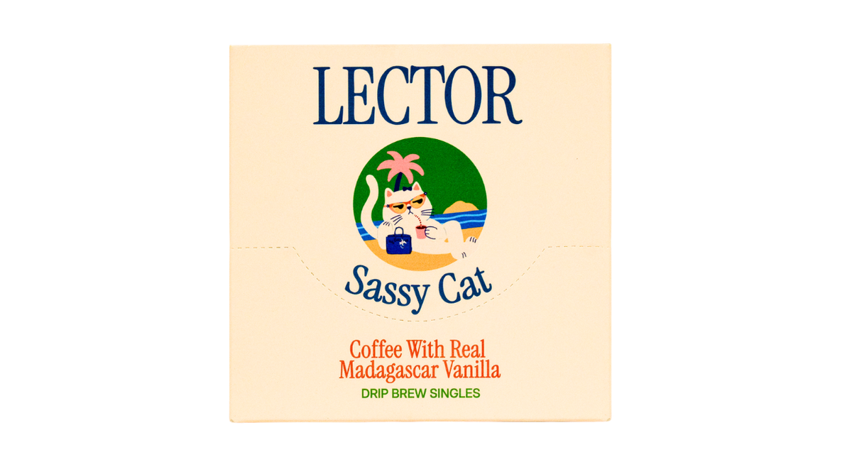 The Sassy Cat packaging, sachets and brewing instructions
